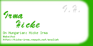 irma hicke business card